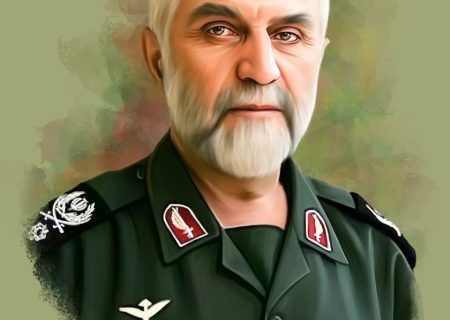 طراحی چهره حاج حسین همدانی با سیاه قلم